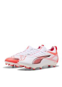Puma Kinder/Kinder Ultra 5 Match Stevige Grond Voetbalschoenen (Wit, Rood)