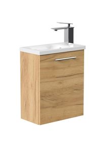 Mid.you G&auml;stebad, Eichefarben, Holzwerkstoff, 40 cm, h&auml;ngend, Badezimmer, Badm&ouml;belsets & Badm&ouml;belserien, G&auml;stebad