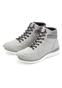 H.I.S. Stiefelette H.I.S "Schn&uuml;rboots, Schn&uuml;rstiefelette, Sneaker, Freizeitschuh", Herren, Gr. 42, grau (hellgrau), Obermaterial: 70% Rindsleder, 30% Textilmaterial. Decksohle: 100% Textilmaterial. Futter: 100% Textilmaterial. Laufsohle: 100% Synthetik, kontrastfarbene Details, Basic, Schuhe Stiefelette, NEU aus hochwertigem Leder
