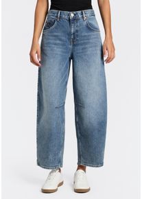 5-Pocket-Jeans Herrlicher "Barrow Denim", Damen, Gr. 28, L&auml;nge 30, blau (medium), Denim/Jeans, Obermaterial: 99% Baumwolle, 1% Elasthan, loose fit kn&ouml;chelfrei, Jeans 5-Pocket-Jeans, aus leichtem Denim, Loose Fit