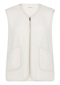 Sweatweste Cartoon "Sweatshirt-Jacke mit aufgesetzten Taschen", Damen, Gr. 34, wei&szlig; (lucent wei&szlig;), Obermaterial: 100% Polyester PES., Westen Sweatweste