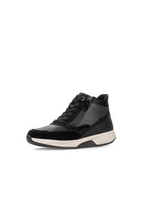 Schn&uuml;rboots ROLLINGSOFT, Damen, Gr. 43, schwarz, Kalbsleder, Lederimitat, Veloursleder, unifarben, Schuhe Schn&uuml;rboots, Keilabsatz, High Top-Sneaker mit herausnehmbarer Innensohle