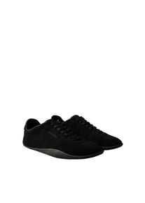 Sneaker Calvin Klein "BALLET SNEAKER LACEUP LTH-SUE", Damen, Gr. 39, schwarz, Veloursleder, unifarben, Schuhe Sneaker, Schn&uuml;rschuh, Halbschuh mit Logoschriftzug