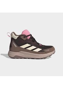 Wanderschuh ADIDAS TERREX "ANYLANDER MID CLIMAPROOF KIDS", Kinder, Gr. 38,5, braun (aurora coffee, wonder wei&szlig;, earth strata), Synthetik, Textil, Schuhe Wanderschuh, wasserdicht, Climaproof