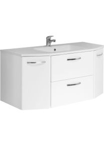 Waschtisch SAPHIR "Quickset 326, mit Mineralmarmorbecken, 112cm breit", wei&szlig; (wei&szlig; glanz), B:112cm H:53,5cm T:48cm, Waschtische, Waschtisch