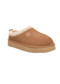 Pantoffel Rohde "Genova", Damen, Gr. 38, braun (hellbraun), Veloursleder, Schuhe Pantoffel, Mules, Hausschuh, Homeslipper mit Lammfell