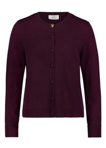 Strickjacke CARTOON "Feinstrickjacke mit Rundhalsausschnitt", Damen, Gr. 46, lila (schwarz dahlia), Obermaterial: 55% Viskose CV. 30% Polyester PES. 15% Polyamid PA., Strickjacken Strickjacke
