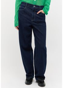 5-Pocket-Jeans Angels "ELVA", Damen, Gr. 40, L&auml;nge 30, blau (schwarz indigo), Denim/Jeans, Obermaterial: 91% Baumwolle, 6% Polyester, 3% Elasthan, lang, Jeans 5-Pocket-Jeans, in modischer O-Shape Passform