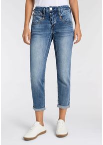 Boyfriend-Jeans Herrlicher "Shyra Cropped Denim", Damen, Gr. 33, N-Gr, blau (naval), Denim/Jeans, Obermaterial: 98% Baumwolle, 2% Elasthan, kn&ouml;chelfrei, Jeans Boyfriend-Jeans, in Cropped-L&auml;nge, hoher Bund