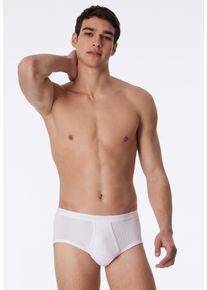 Slip Schiesser "Originals Classics", Herren, Gr. 8, wei&szlig; (100, wei&szlig;), Doppelripp, Obermaterial: 100% Baumwolle, k&ouml;rpernah, Unterhosen Slip, mit praktischem Eingriff