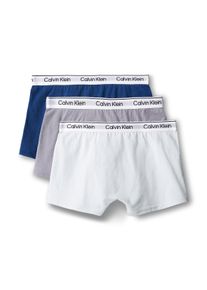 Trunk "3PK TRUNK", Jungen, Gr. 164/170, 3 Stk., blau (3er sortiert), Jersey, Obermaterial: 95% Baumwolle, 5% Elasthan, Calvin Klein Underwear, k&ouml;rpernah, Unterhosen Trunk, mit Logobund