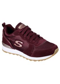 Sneaker Skechers "OG 85 - GOLDN GURL", Damen, Gr. 38, rot (weinrot), Synthetik, Textil, Veloursleder, Schuhe Sneaker, Schn&uuml;rschuh, Original-Retro-Jogginschuh mit Air-Cooled Memory Foam