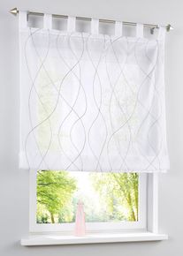 bonprix Perdea rulabilă brodată, cu poliester reciclat, alb, &Icirc;/Lă: 140/120 cm
