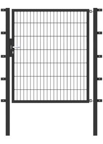 Zauneinzelt&uuml;r Alberts "Flexo", grau (anthrazit), B:125cm H:140cm, Stahl, Tore, Zauneinzelt&uuml;r, 125 cm Breite, in versch. H&ouml;hen