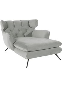 Loveseat 3C CANDY "Beatrice Loungesessel, Ohrensessel, bequem zum Relaxen, Breite 100cm", silber, B:126cm H:95cm T:160cm, Samt-Optik (100% Polyester), Sessel, Loveseat, mit Knopfheftung im R&uuml;cken, Fernsehsessel, Relaxsessel