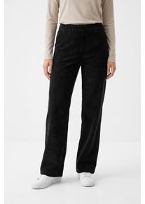 Cordhose MAC "CHIARA", Damen, Gr. 36, L&auml;nge 30, schwarz, Web, Obermaterial: 90% Polyester, 8% Polyamid, 2% Elasthan, loose fit lang, Hosen Cordhose, mit weitem Bein