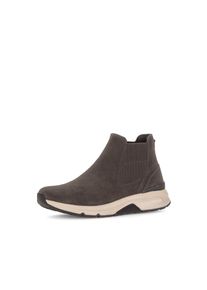 Chelseaboots ROLLINGSOFT, Damen, Gr. 40,5, schwarz-wei&szlig; (dunkelbraun), Veloursleder, unifarben, Schuhe Chelseaboots, Keilabsatz, High Top-Sneaker mit Stretcheinsatz an der Au&szlig;enseite