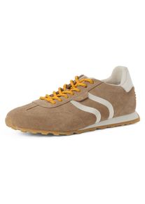 Tamaris, Damen, Keilsneaker Freizeitschuh, Halbschuh, Schn&uuml;rer im Retro-Look, beige-kombiniert, 41, Sneaker mit Kontrastn&auml;hten und farbigen 