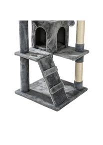 OTTO home, Kratzbaum &raquo;Lofty&laquo; 156 cm hoch Mehrst&ouml;ckig mit Katzenh&ouml;hlen, Liegefl&auml;chen und Sisalst&auml;mmen, grau, Pl&uuml;sch, Sisal, Spanplatte,