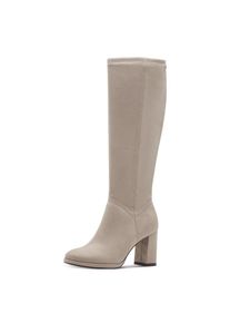 Tamaris, Damen, Stiefel , Langschaftstiefel, Businessstiefel in schmaler Form, XS-Schaft, helltaupe, 39, Klassischer Langschaftstiefel mit langen 