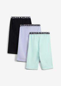 bonprix Colanți scurți din amestec elastic cu bumbac organic (set/3 buc.), verde, 176