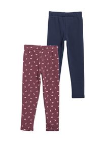 Thermoleggings s.Oliver JUNIOR, M&auml;dchen, Gr. 140, N-Gr, bunt (burgundy aop, dunkelblau), Fleece, Obermaterial: 66% Polyester, 30% Baumwolle, 4% Elasthan, bedruckt, k&ouml;rpernah kn&ouml;chellang, Hosen Thermoleggings, Weiche Fleece-Qualit&auml;t im Materialmix