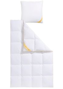 G&auml;nsedaunenbettdecke + Kopfkissen BALETTE "Aileen 2er Set", wei&szlig;, B/L: 135cm x 200cm Anzahl Teile 1, B/L: 80cm x 80cm Anzahl Teile 1, Bezug: Baumwolle F&uuml;llung: G&auml;nsedaune/-feder, warm, Bettdecken Bezug: 100% Baumwolle. Kopfkissen Bezug: 100% Baumwolle. Bettdecken F&uuml;llung: 100% G&auml;nsedaunen. Kopfkissen F&uuml;llung: 85% G&auml;nsefeder, 15% G&auml;nsedaunen, Bettwaren-Sets, G&auml;nsedaunenbettdecke + Kopfkissen, 100% 
