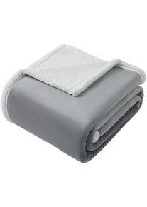 Wohndecke OTTO HOME "Sennu", grau, B:130cm L:180cm, Polyester, Wohndecken, Wohndecke, 420g/m&sup2;, flauschige, Wohndecke mit Teddyoptik, Tagesdecke