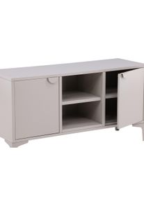 TV-Board VENTURE HOME "Piring, TV-Board aus Stahl, Industrial, Breite 120 cm", grau (beige), B:120cm H:63cm T:40cm, Stahl, Sideboards, TV-Board, TV-M&ouml;bel, Pulverbeschichtung, T&uuml;ren, offene F&auml;cher, modern