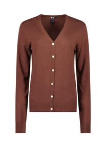 Strickjacke BLUE SEVEN "Strickjacke mit V-Ausschnitt", Damen, Gr. 40, 8611, marone, 80% Viskose, 20% Polyamid, Basic, regular fit, V-Ausschnitt, Strickjacken Strickjacke