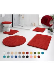 Badematte Kleine Wolke "RELAX, Badvorleger, Badezimmer Teppich", rot (rubin), H:30mm, Polyacryl, Badematten, Badematte, Badteppich, meliert, rechteckig, rund & als Set erh&auml;ltlich