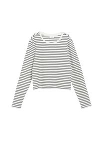 Langarmshirt s.Oliver JUNIOR, M&auml;dchen, Gr. 158/164, schwarz-wei&szlig; (sanftes wei&szlig; stripe), Feinripp, Obermaterial: 95% Baumwolle, 5% Elasthan, gestreift, slim fit taillenbedeckt, Rundhals, Shirts Langarmshirt, Weiche elastische Feinrippware, k&ouml;rpernahe Passform