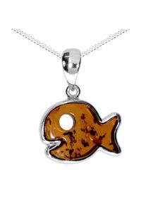 Kette mit Anh&auml;nger OSTSEE-SCHMUCK "OSTSEE-SCHMUCK Kette mit Anh&auml;nger Fisch Kette mit Anh&auml;nger Fisch" Gr. 45, silber (wei&szlig;, neutral), Halsketten, Damen, 45cm, Silber 925 (Sterlingsilber), L: 40, Kette mit Anh&auml;nger