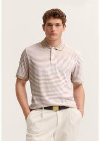 Poloshirt BUGATTI, Herren, Gr. M, 40, beige, 60% Baumwolle, 40% Polyester, unifarben, normal, ohne Ausschnitt, Shirts Poloshirt, Modern Fit aus einem Baumwoll-Mix