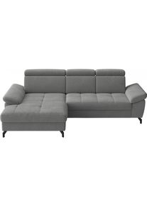 Sit & More Ecksofa SIT & MORE "Vanity, L-Form, B: 264 cm", grau (anthrazit), B:264cm H:84cm T:181cm, 100% Polyester, Sofas, Ecksofa, Inkl.Sitz-,Kopf-und Armteilverstellung