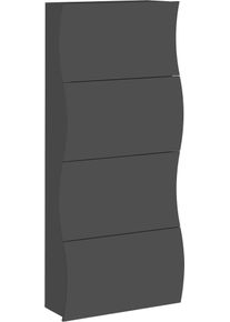 Schuhschrank HOME AFFAIRE "Schuhschrank mit Klappen / Schuhkommode, H&ouml;he 161 cm", anthrazit, B:71cm H:161cm T:27cm, FSC-zertifizierter Holzwerkstoff, Schr&auml;nke, Schuhschrank, onda 71 cm breit, Anthrazit,mit 4 klappt&uuml;ren, made in italy