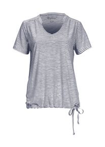 T-Shirt Killtec "WMN TSHRT F", Damen, Gr. 54, nachtblau, Obermaterial: 94% Polyester, 6% Elasthan, Rundhals, Shirts T-Shirt, Gestreiftes, schnelltrocknendes Funktionsshirt mit verstellbarem Saum