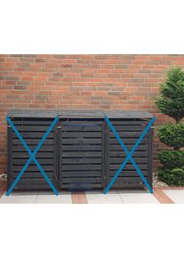 M&uuml;lltonnenbox Promadino "Erweiterungsset f&uuml;r Vario III, aus Massivholz", grau (anthrazit), B:92cm H:122cm T:70cm, Massivholz, Aufbewahrungsboxen, M&uuml;lltonnenbox, passend f&uuml;r alle Tonnen bis 240 Liter