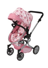 Kombi-Puppenwagen CHIC2000 "Mika", rosa (flowers rosa), Puppenwagen, KinderB:41cm H:82cm T:73cm, Kunststoff, Metall, Stoff, Kombi-Puppenwagen, mit schwenkbaren Vorderr&auml;dern, B:41cm H:82cm T:73cm