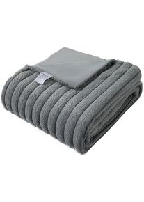 Wohndecke OTTO HOME "Milara Premium", grau, B:150cm L:200cm, Polyester, Wohndecken, Wohndecke, hochwertige, flauschige Wohndecke, Tagesdecke, Premium 350g/m&sup2;