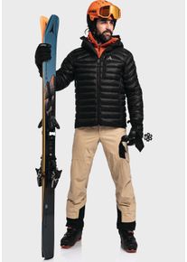 Sch&ouml;ffel Outdoorjacke SCH&Ouml;FFEL "Down Jacket Silvretta M", Herren, Gr. 54, schwarz (9990, schwarz), Oberstoff: 100% Nylon. Futter: 100% Nylon. ENTH&Auml;LT NICHTTEXTILE TEILE TIERISCHEN URSPRUNGS. F&uuml;llung: 100% Daune, regular fit, hoch geschlossener Ausschnitt, Jacken Outdoorjacke
