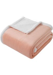 Wohndecke OTTO HOME "Sennu", altrosa, B:150cm L:200cm, Polyester, Wohndecken, Wohndecke, 420g/m&sup2;, flauschige, Wohndecke mit Teddyoptik, Tagesdecke