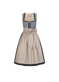 N&uuml;bler N&uuml;bler, Damen, Dirndl &raquo;Dirndl midi Leni&laquo;, Blau, 40 - EURO, Dirndl, eckiger Ausschnitt, gestreifte Sch&uuml;rze, Trachtenmode
