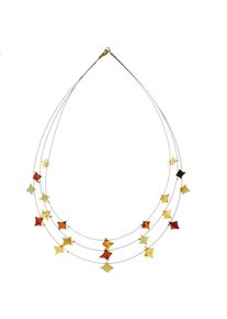 Collier OSTSEE-SCHMUCK "OSTSEE-SCHMUCK Collier Carre' Collier Carre'", braun (wei&szlig;, neutral), Halsketten, Damen, 42cm, Bernstein, L: 42, Collier