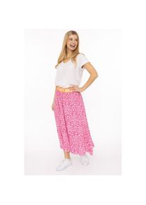 Zwillingsherz, Damen, Maxirock &raquo;"Geometric Flowers"&laquo; Florales Muster, Gummizug mit Schrift, leichtes Material, kn&ouml;chellang, Pink, S/M, Damenrock von 