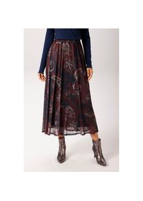 Aniston CASUAL, Damen, Maxirock mit gro&szlig;fl&auml;chigen, grafischen Blumendruck - NEUE KOLLEKTION, bordeaux-marine-braun-beige-hellbraun-petrol, 40, Rock 