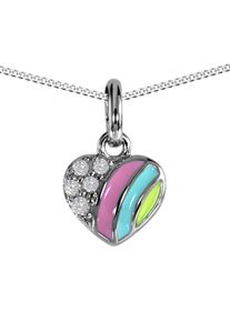 Kette mit Anh&auml;nger OSTSEE-SCHMUCK "OSTSEE-SCHMUCK Kette mit Anh&auml;nger kleines Herz" Gr. 40, braun (wei&szlig;, neutral), Halsketten, Damen, 40cm, Silber 925 (Sterlingsilber), L: 40, Kette mit Anh&auml;nger
