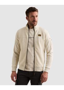 PME-Legend Sweatjacke PME LEGEND, Herren, Gr. S, bone wei&szlig; melee, Sweatware, Obermaterial: 57% Polyester, 43% Baumwolle, normal h&uuml;ftlang, ohne Ausschnitt, Sweatjacken Sweatjacke, mit seitlichen Eingrifftaschen