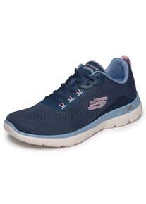 Sneaker Skechers "ARCH FIT SUMMITS-DAILY FLOW", Damen, Gr. 39, wei&szlig; (navy, hellblau), Textil, Schuhe Sneaker, Schn&uuml;rschuh, Halbschuh, Freizeitsneaker f&uuml;r Maschinenw&auml;sche geeignet