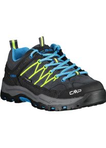 Outdoorschuh CMP "KIDS RIGEL LOW WP TREKKING SHOES", Jungen, Gr. 40, grau (antracite, gelb fluo), Leder, Schuhe Outdoorschuh, wasserdicht